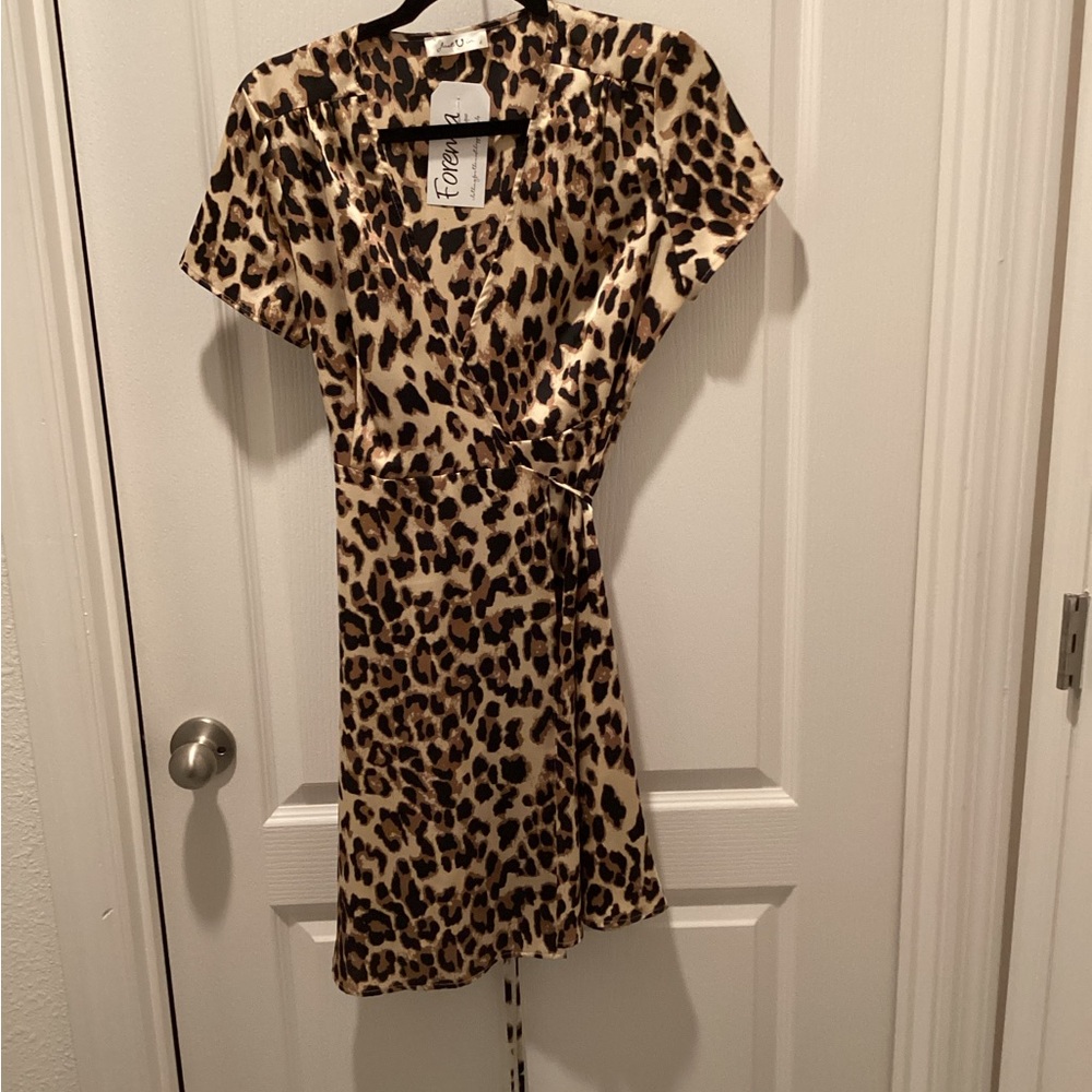 Leopard Print Wrap Dress